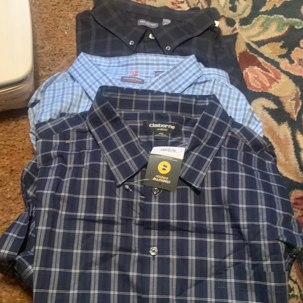2 BN Mens 4XL Mens long sleeve casual shirts Van Heusen GREAT GIFT
